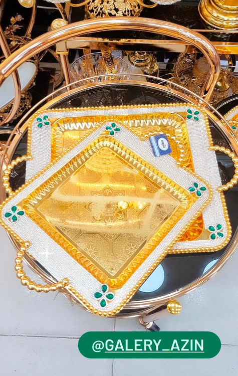 سینی جفتی نگینی مارک نجیب امارات آبکاری ورنگ ثابت