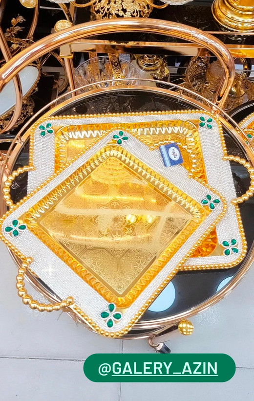 سینی جفتی نگینی مارک نجیب امارات آبکاری ورنگ ثابت